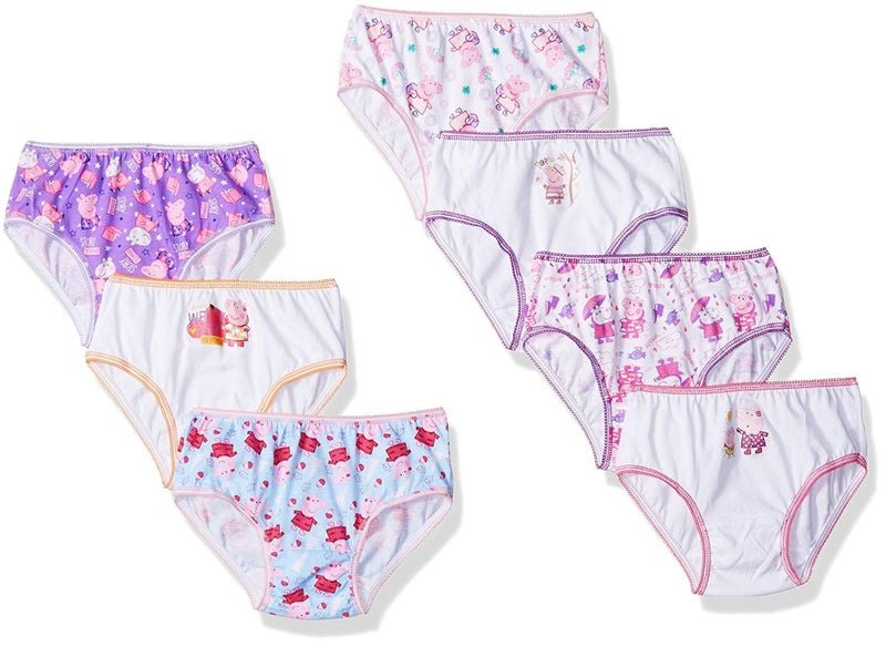 Peppa Pig Girls 100% Combed Cotton In Sizes 2/3t, 4t, 4, 6 And 8 Underwear, 7-pack, 6 US